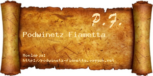 Podwinetz Fiametta névjegykártya